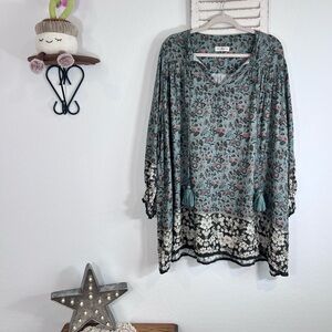 NATURAL LIFE DRESS TUNIC FLORAL PRINT LARGE